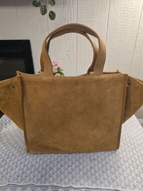 margot Suede Tote in Tan Brown